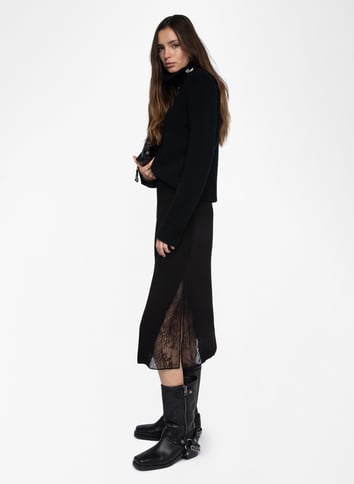 Jupe midi droite ZADIG&VOLTAIRE Noir